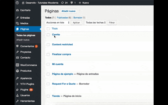 conocer id pagina wp -