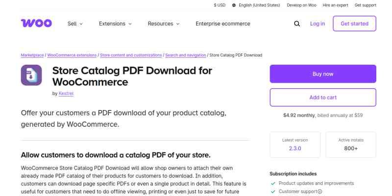 Woocommerce Store Catalog PDF Download
