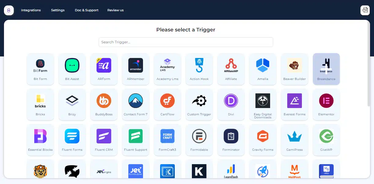 Bit Integrations Trigger Page 1 - Bit Integrations PRO