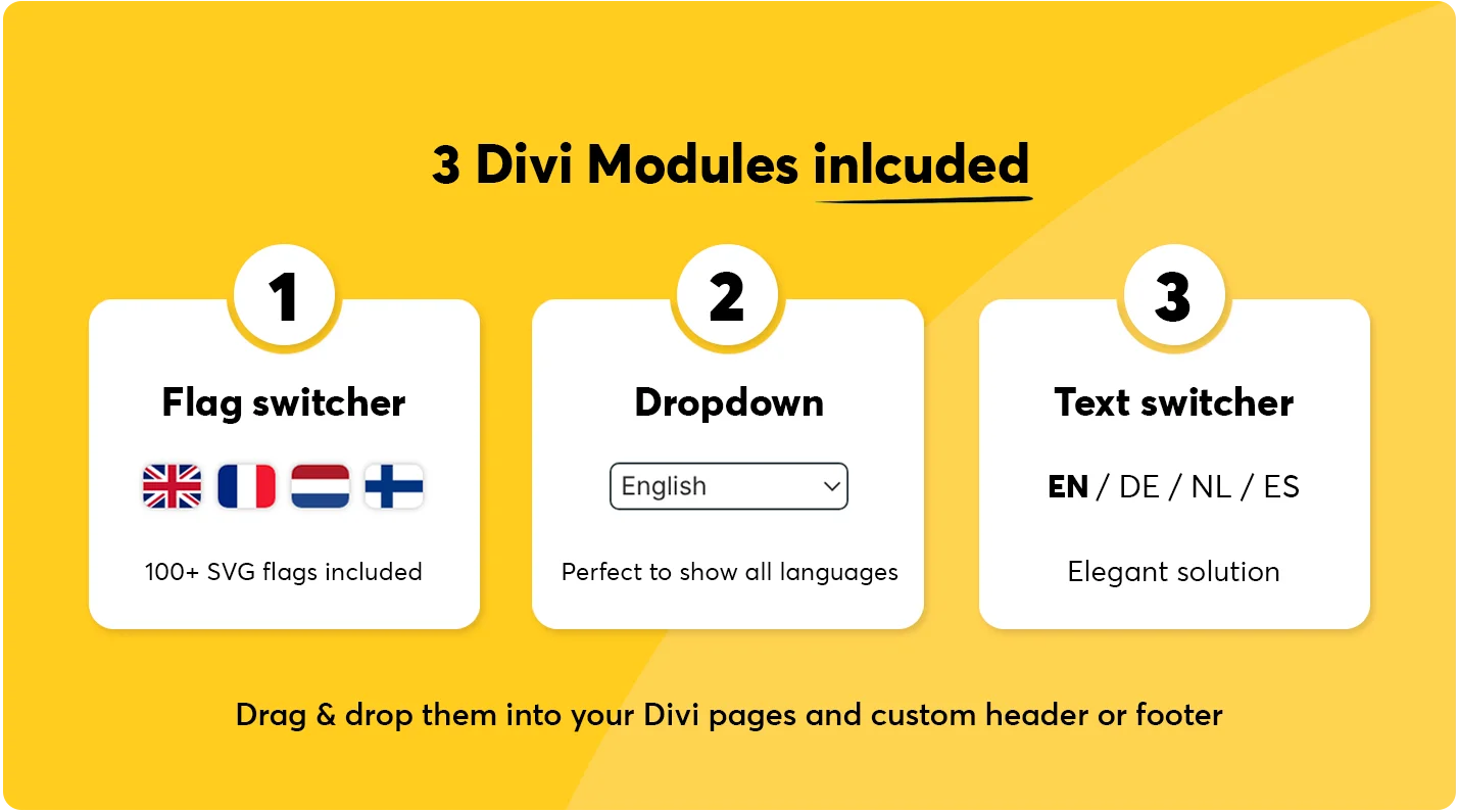 Divi Auto Translate 3 modules